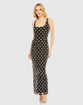 Black Beaded Sheath Dress